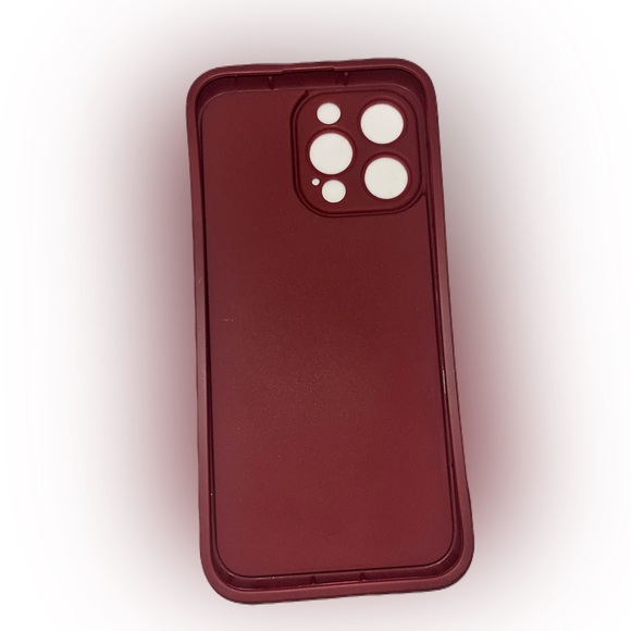 iPhone 15 ProMax Dark Red with Flammed Heart Print Soft Case Cover NWT - Picture 3 of 6